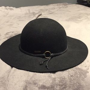 Black boho floppy hat